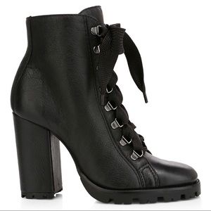SCHUTZ Zara Black Leather Combat Boots Sz 9.5